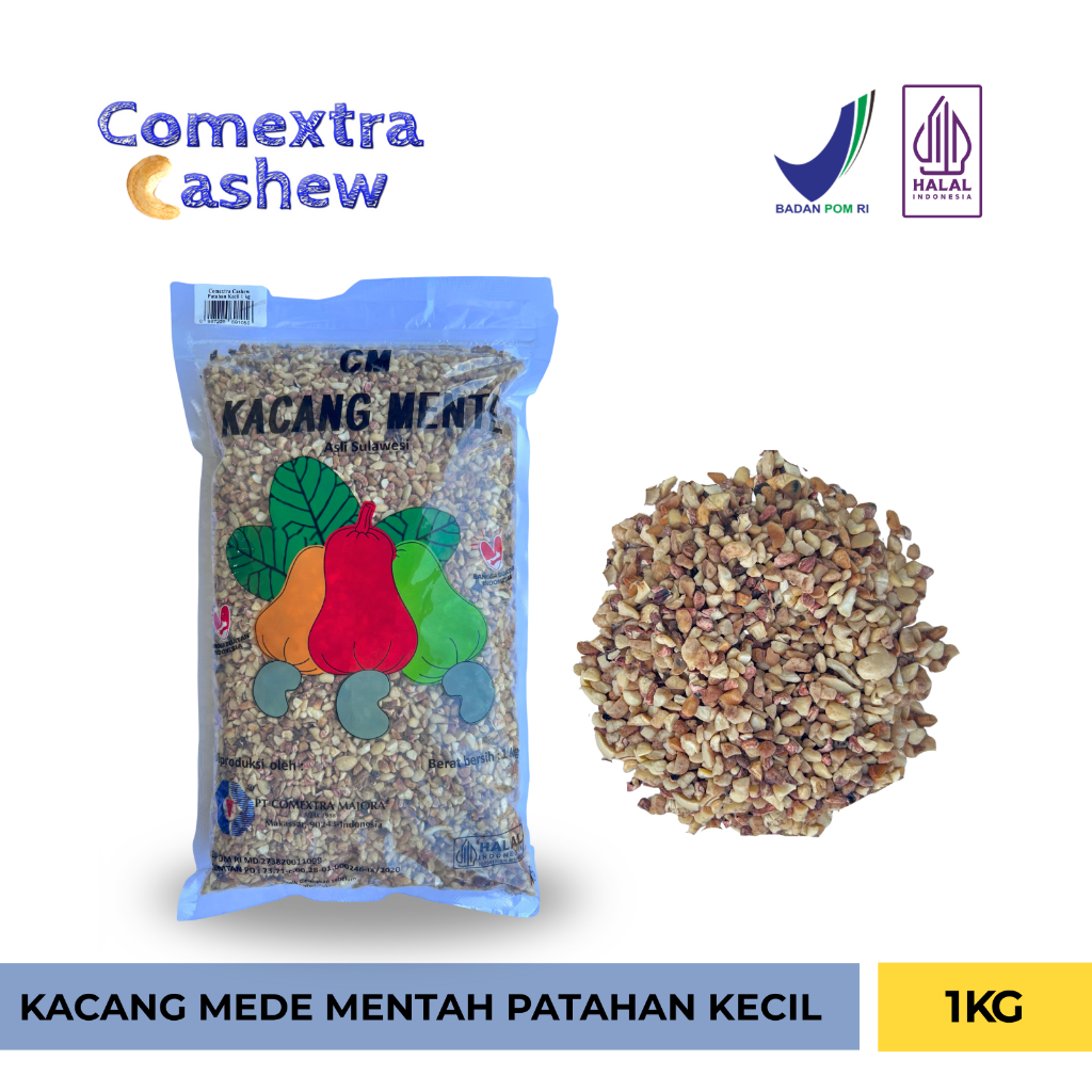 

Kacang Mede Comextra Mentah Patahan Kecil 1 Kg (BUKAN UNTUK KUE) - Cashew Kernel Kacang Mente / Mete Comextra Majora