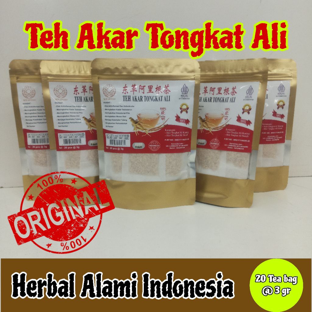 

Teh Akar TongkatAli, Teh Celup dari akar herbal indonesia