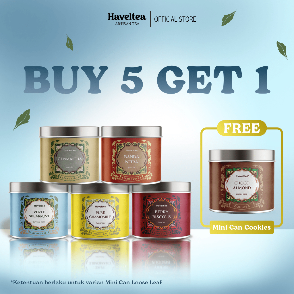 

[PAKET 6 PCS] Haveltea Bundle Mix Pure Spearmint, Pure Chamomile Free Cookies Loose Leaf
