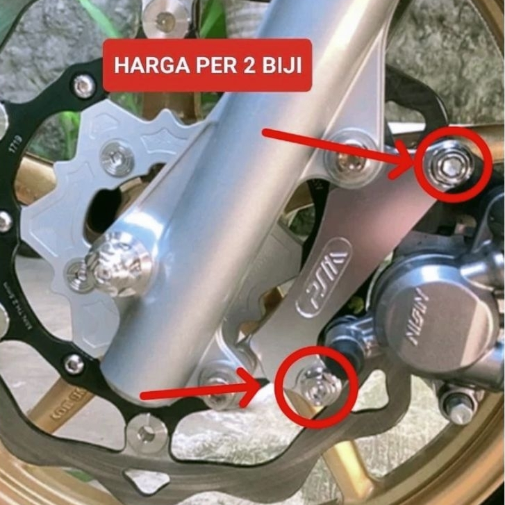 Baut sambungan braket kaliper disk 260mm untuk vario/mio/ymh bebek disk 300mm. probolt sambungang du