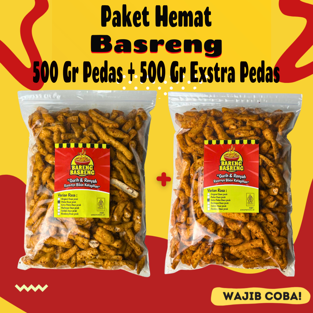 

Combo Basreng Pedas 500Gr Basreng Xtra Pedas 500gr Camilan Jajanan Snack Basreng Pedas Daun jeruk