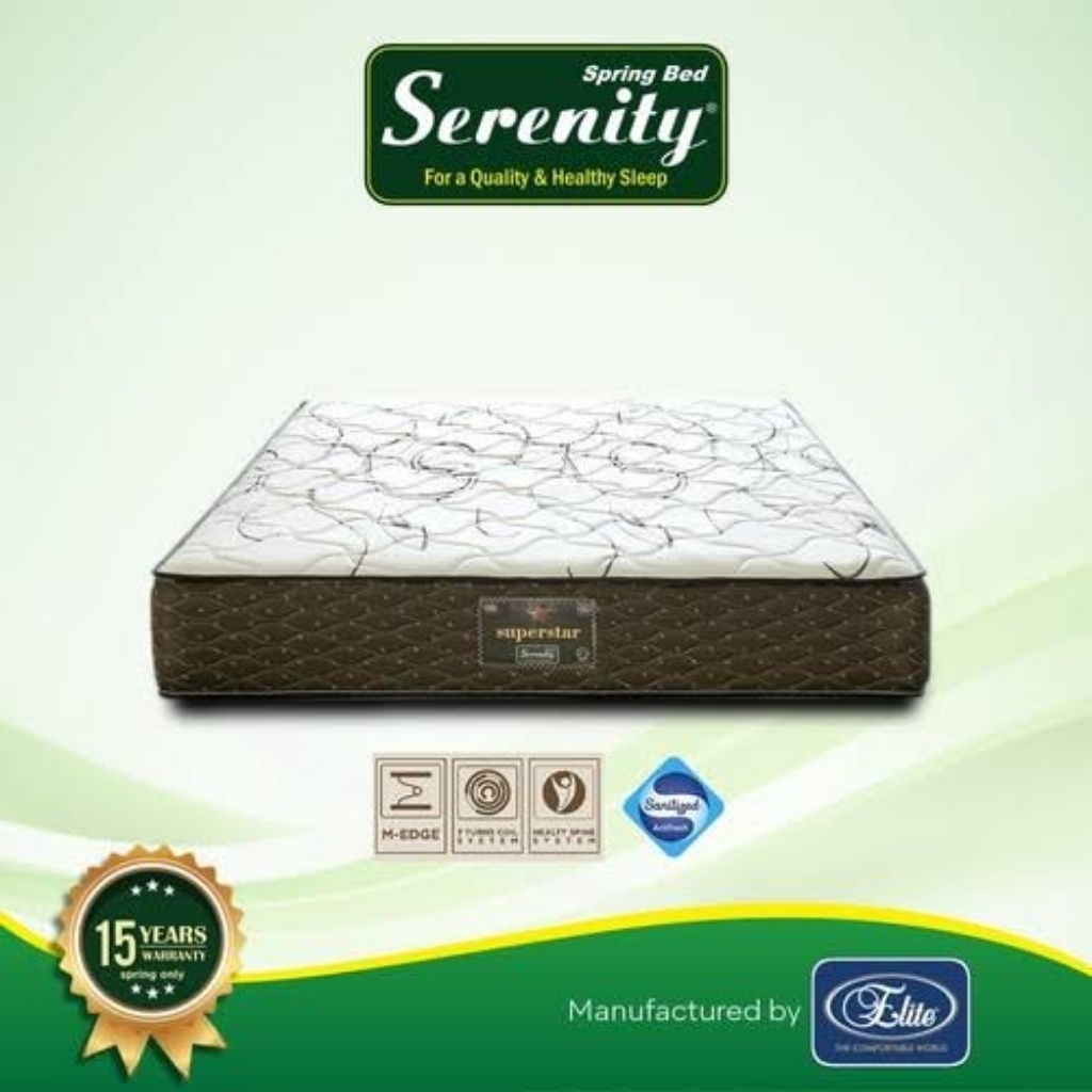 SPRINGBED SERENITY SUPERSTAR 180X200 / KASUR SPRINGBED 180x200cm SERENITY SUPERSTAR GARANSI 15 TAHUN