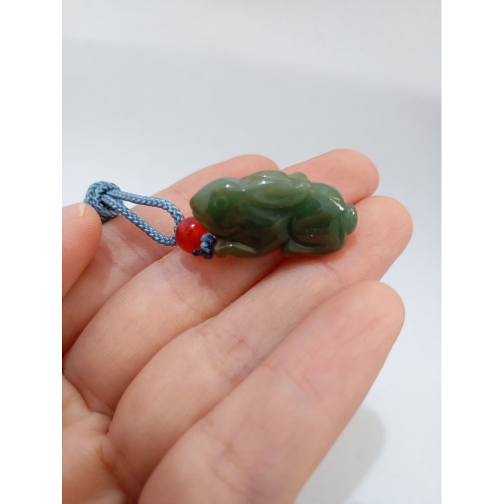 Giok Burma Kelinci (Pendant + Kalung tali)