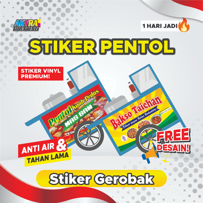 

Stiker Gerobak Jualan Bakso Pentol | Stiker Vinyl Anti Air | Free Request Desain