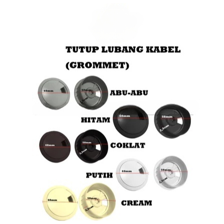 Grommet Gromet Cable Tutup Penutup Lubang Lobang Jalur Kabel Meja Komputer Kantor