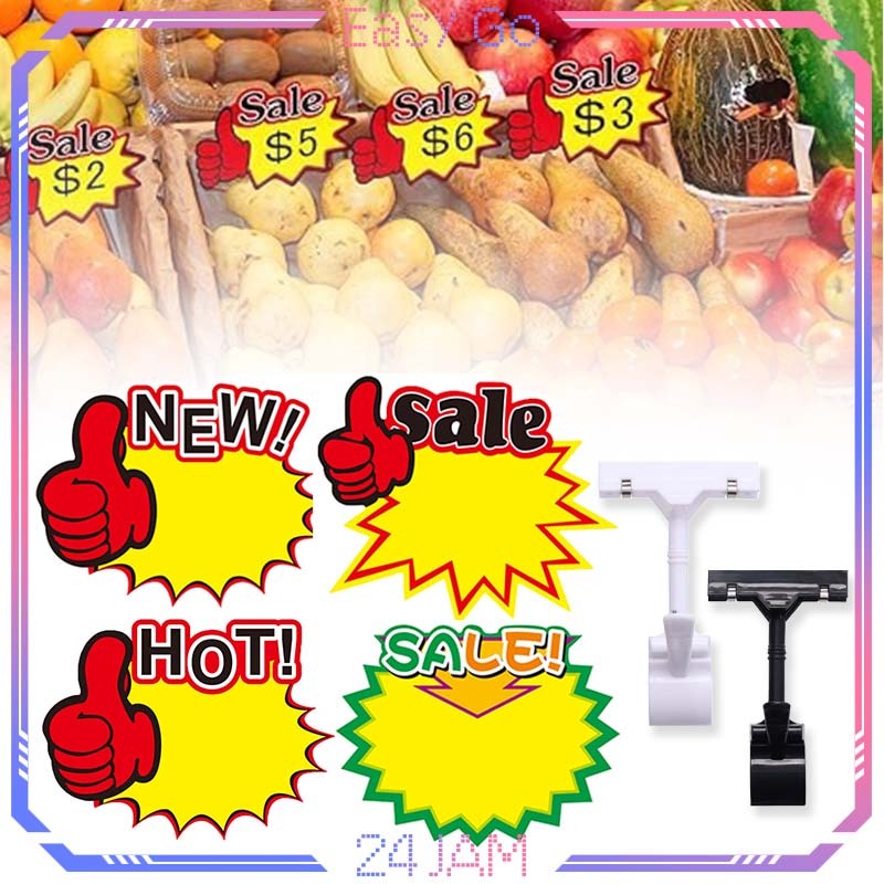 

Isi 10pcs Kertas Penjepit Harga Kertas Harga Promo Label Harga Pop Card Price Tag Holder Kertas Penjepit Harga