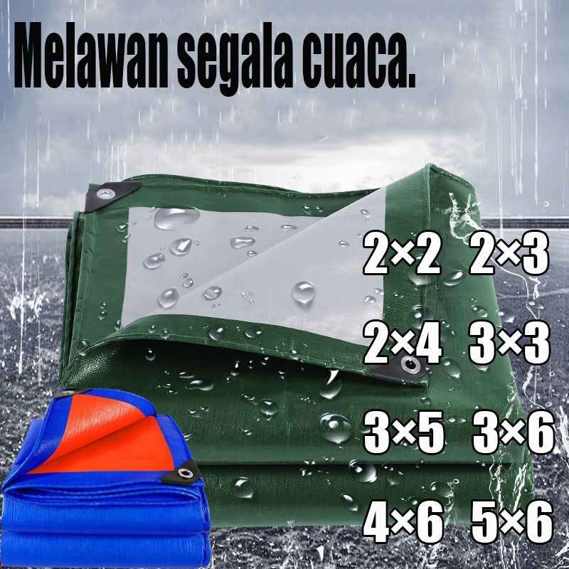 【COD】Teknologi Baru terpal kolam Bukti Air jaring paranet biru hijau Terpal Tebal Terpal Atap 2x2M 2