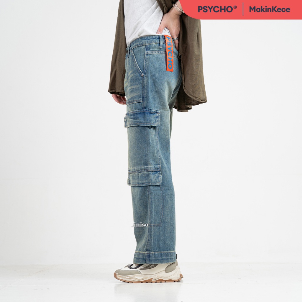 JINISO 555 Highwaist Cargo Loose Jeans Pria