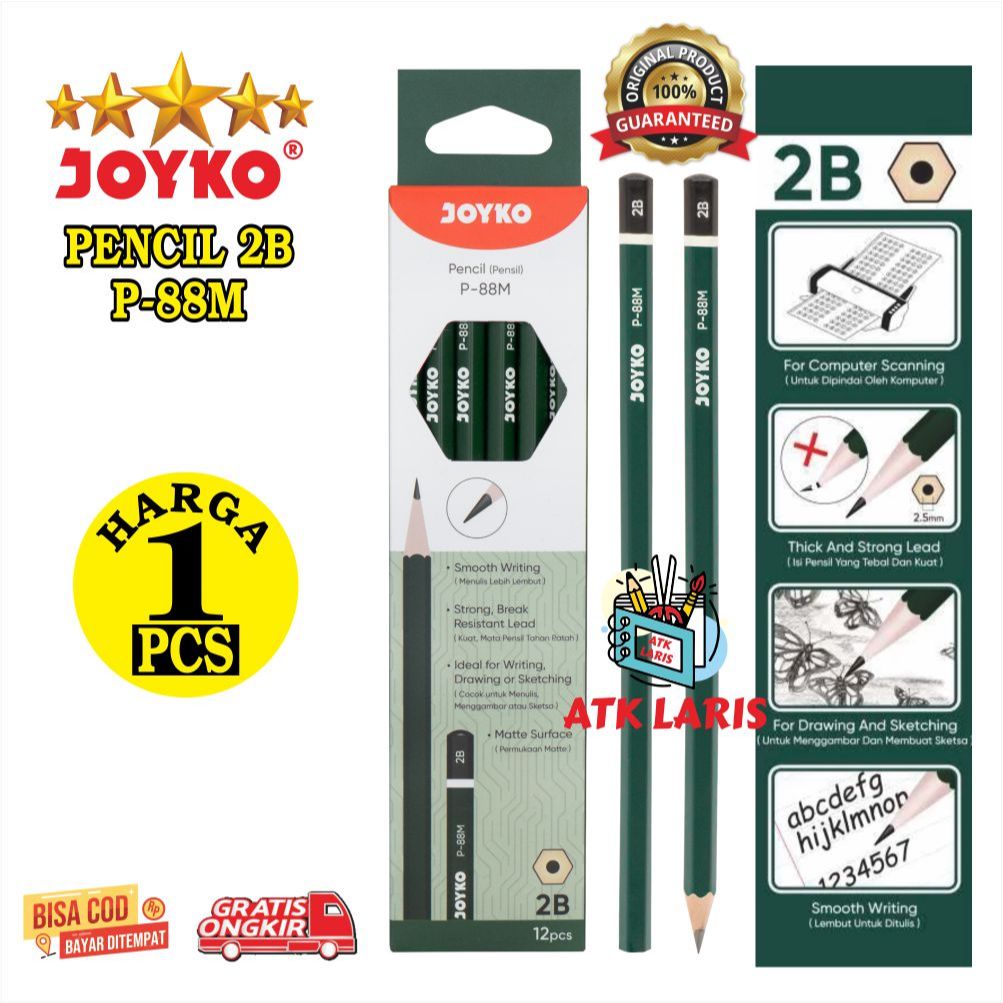 

PENCIL JOYKO P-88M PENSIL 2B PENSIL JOYKO P-88M 2B PENCIL JOYKO 2B HARGA UNTUK 1 PCS