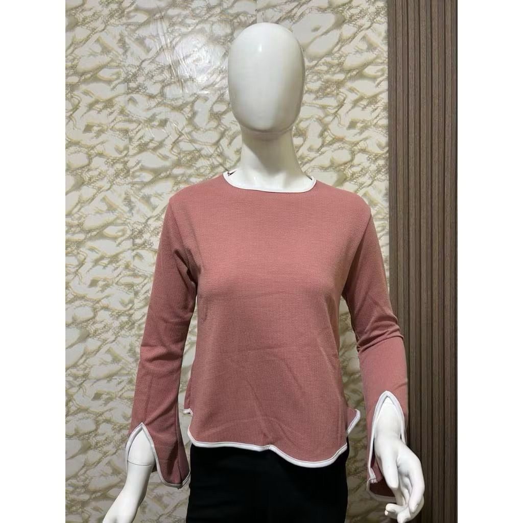 Elena Top | Atasan Knit Wanita Kekinian Model Lengan Belah Terompet | Atasan Wanita Korean Style