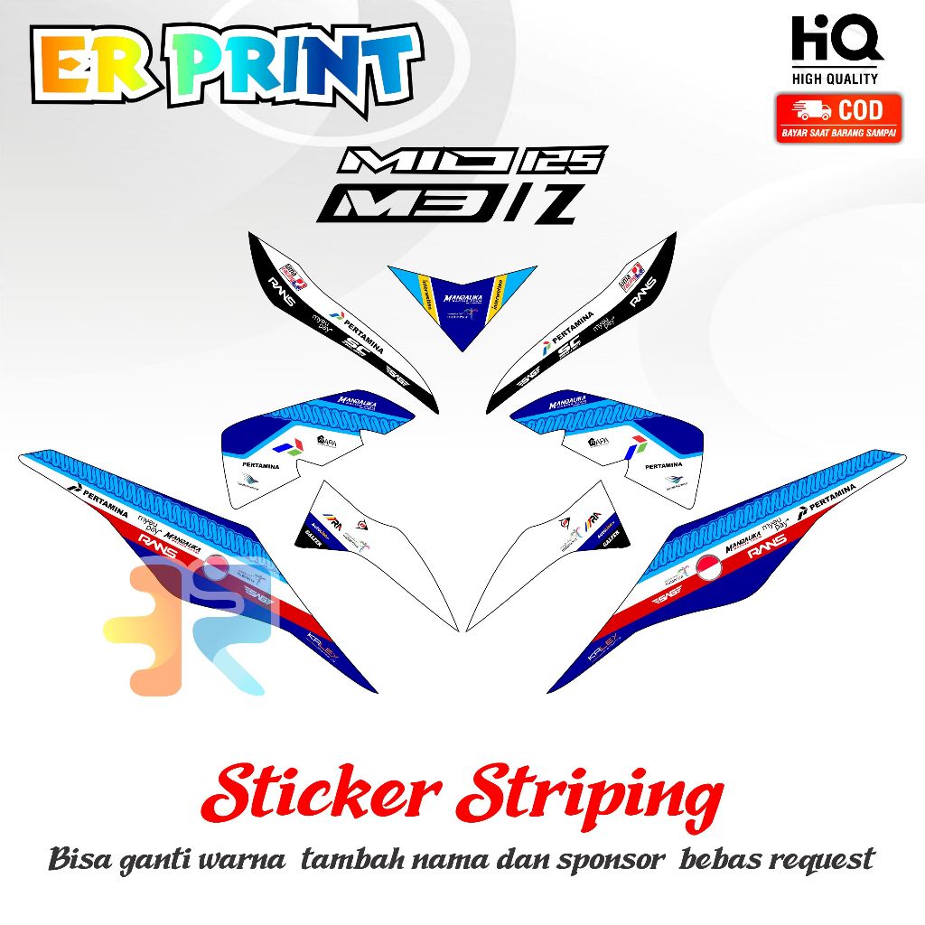 Sticker Striping Mio M3 Full Set Kanan Kiri Striping Standar Mio M3 Mandalika