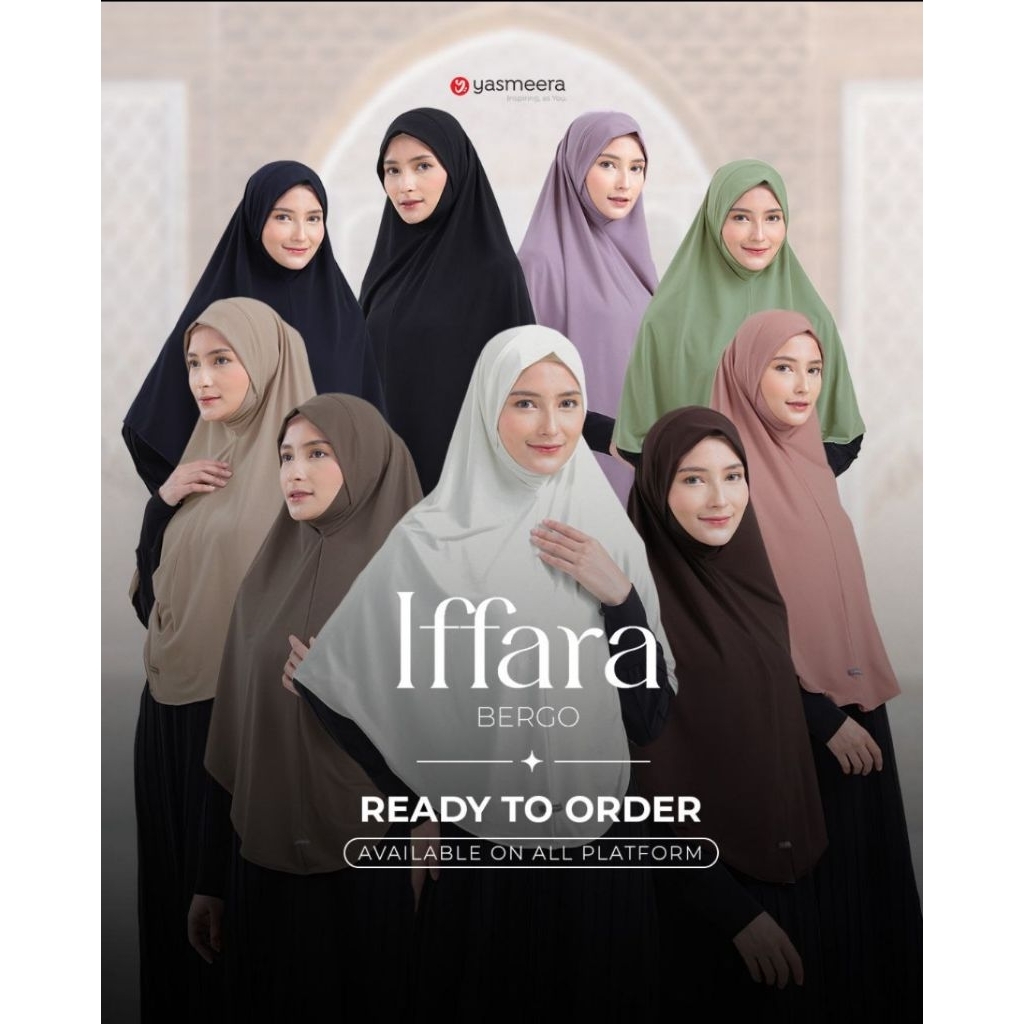 BERGO INSTAN BAHAN JERSEY PENUTUP DAGU IFFARA BY YASMEERA | Bergo Hitam | | Bergo Putih Tulang |