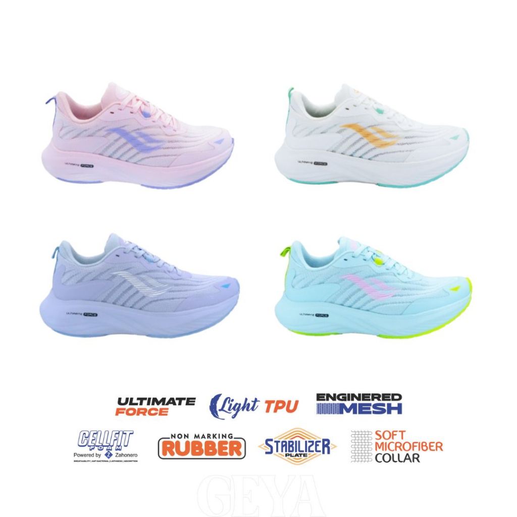 SEPATU RUNNING WANITA TPU PLATE - DESLE GEYA - ORIGINAL | SEPATU LARI WANITA SIZE KECIL DESLE