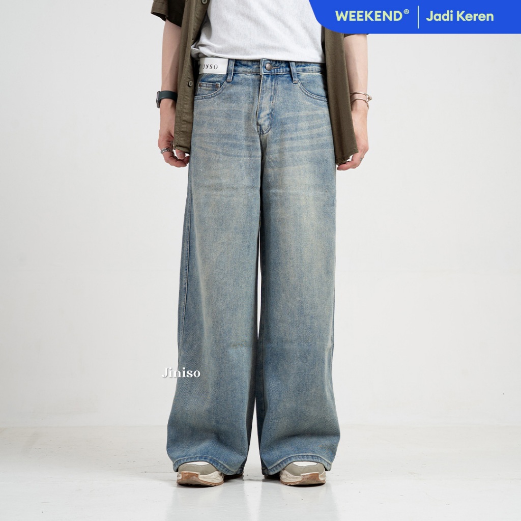 JINISO Oversize Baggy Loose Jeans Pria 775