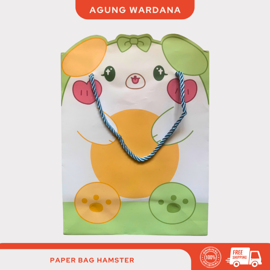 

PAPER BAG LUCU GAMBAR HAMSTER UKURAN 19.5 CM X 9.5 CM X 24 CM