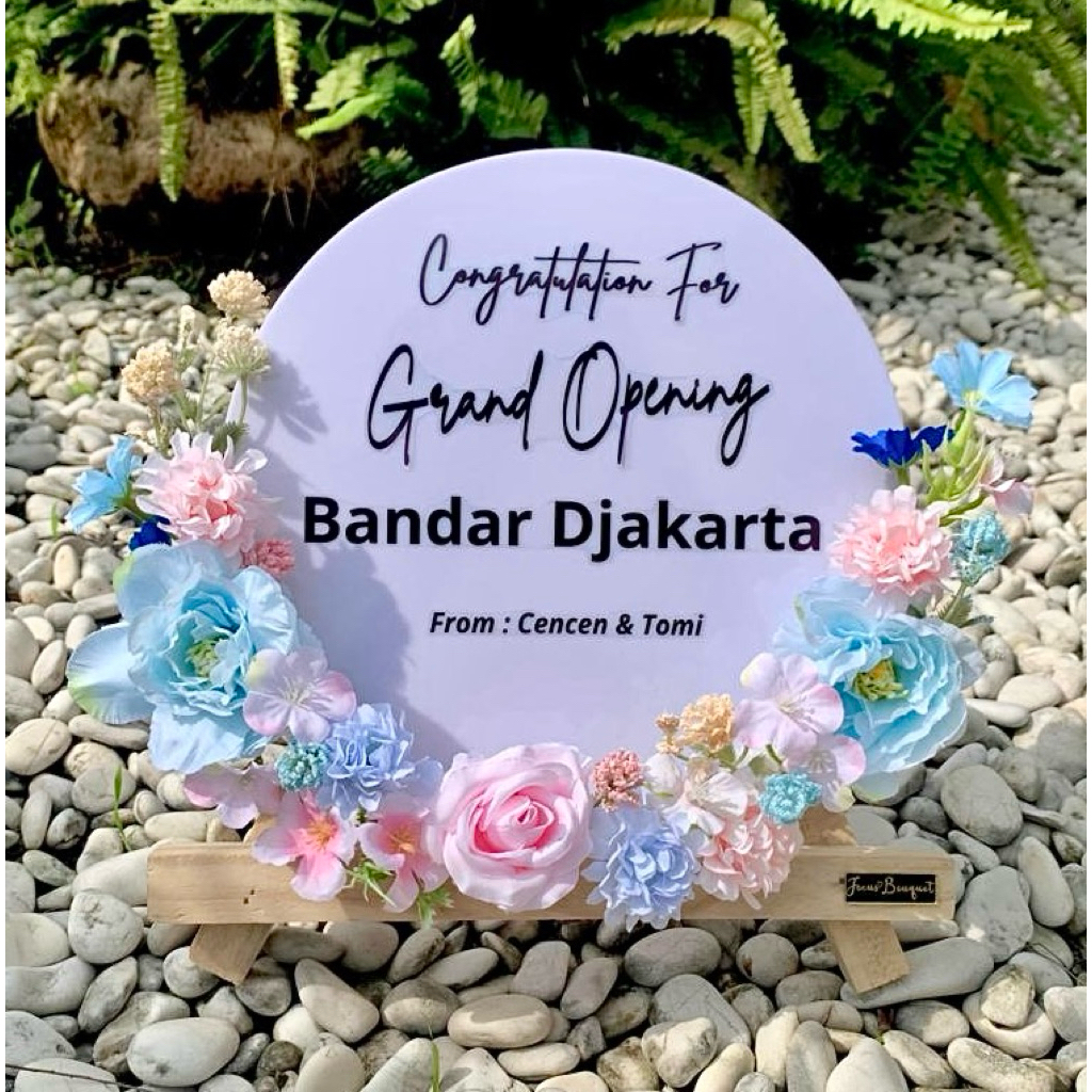 [TIDAK PO] Standing Acrylic Mini | Papan Bunga Akrilik Meja / Etalase | Papan Bunga Grand Opening Gi