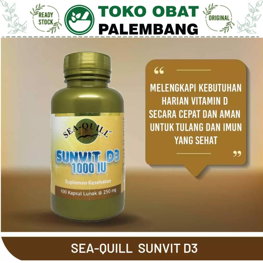 SEA QUILL SUNVIT D3 1000IU 100 KAPSUL LUNAK VIT D3 1000 IU SEA-QUILL