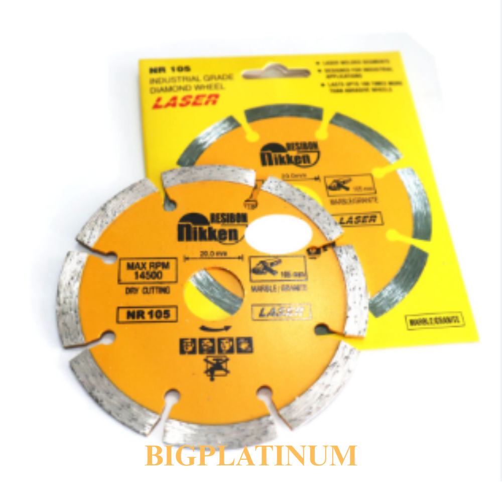 NIKKEN Diamond Wheel Mata Gerinda Potong - Mata Gerindra Granit Keramik TURBO Tipis 4" Inch