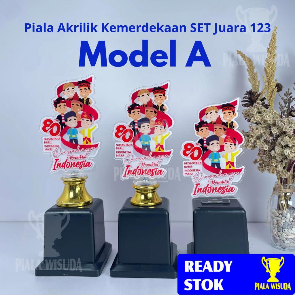 Piala Akrilik Kemerdekaan SET juara 123 ( MODEL A )- piala agustusan - piala akrilik kemerdekaan - P