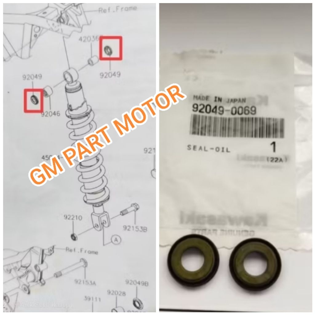 sepasang seal mono shock monoshock belakang KLX 140 KLX 150 original