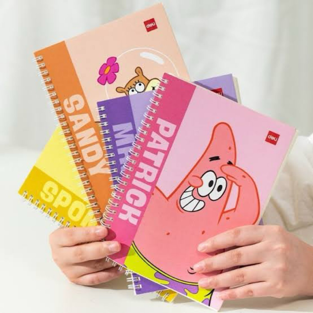 

Miniso x Deli Stationery A5 Spongebob Squarepants Spiral Book / Buku tulis Buku note Buku garis