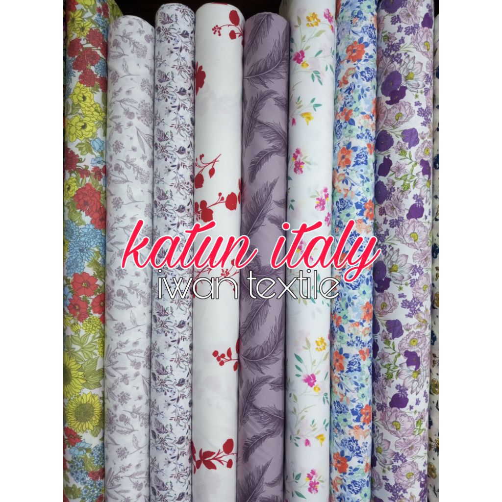 PROMO kain katun italy motif polkadot garment quality bahan baju kemeja gamis pria dan wanita cotton