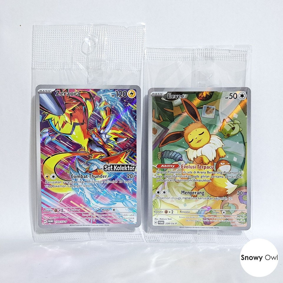 Zeraora 159/SV-P & Eevee 228/SV-P AR Promo Set Pokemon TCG Card Indonesia Original