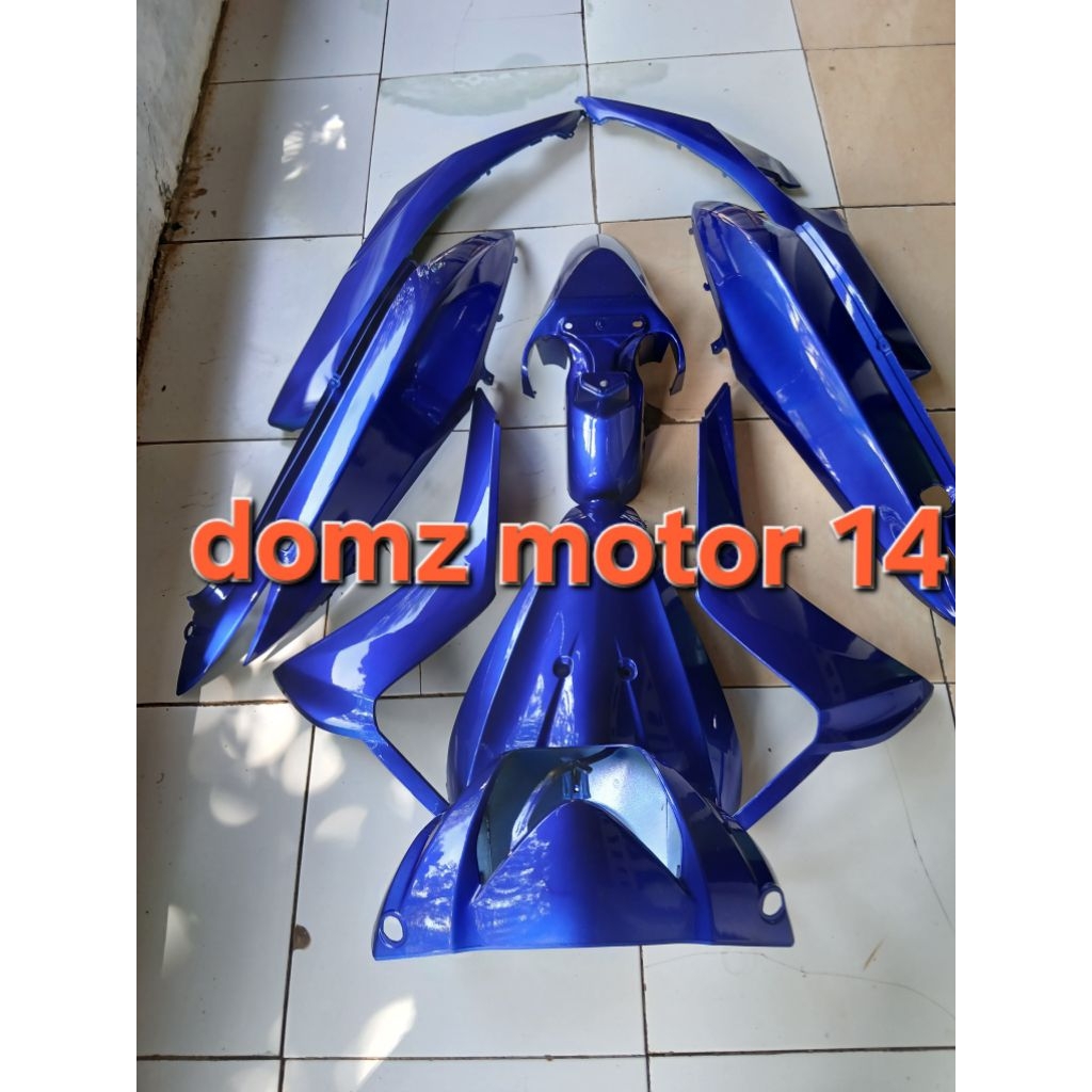cover full set body halus honda spacy fi spacy karbu warna biru