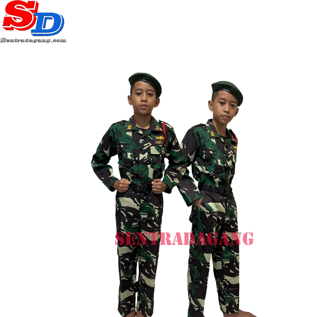 Baju PDL loreng anak Fullset