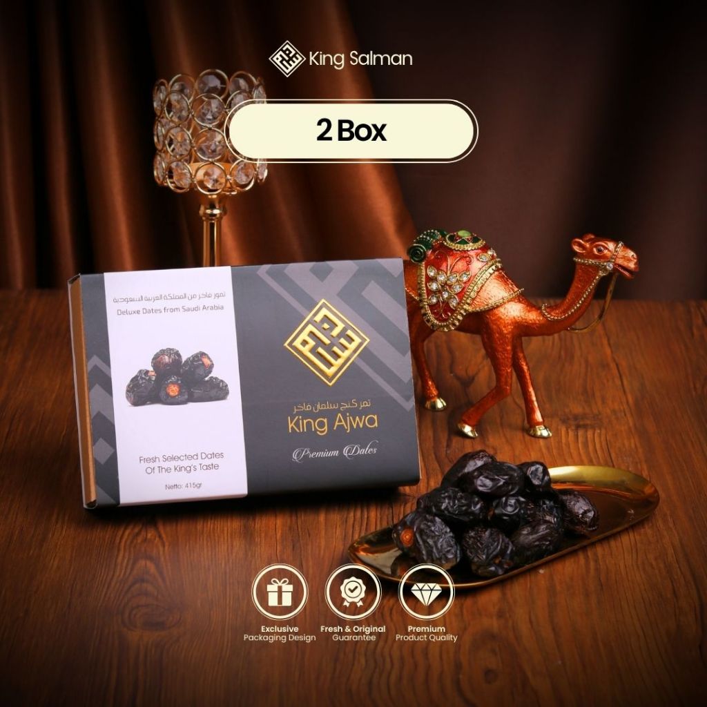 

King Salman - King Ajwa Paket Kurma 2 Box Oleh-Oleh Umroh & Haji