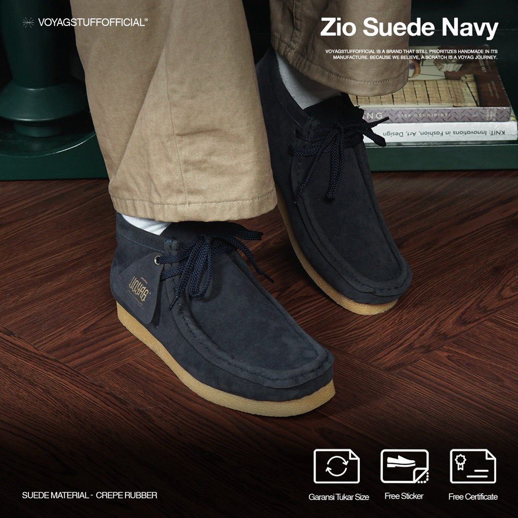 Voyagstuffofficial - Zio Suede Navy Boots Pria