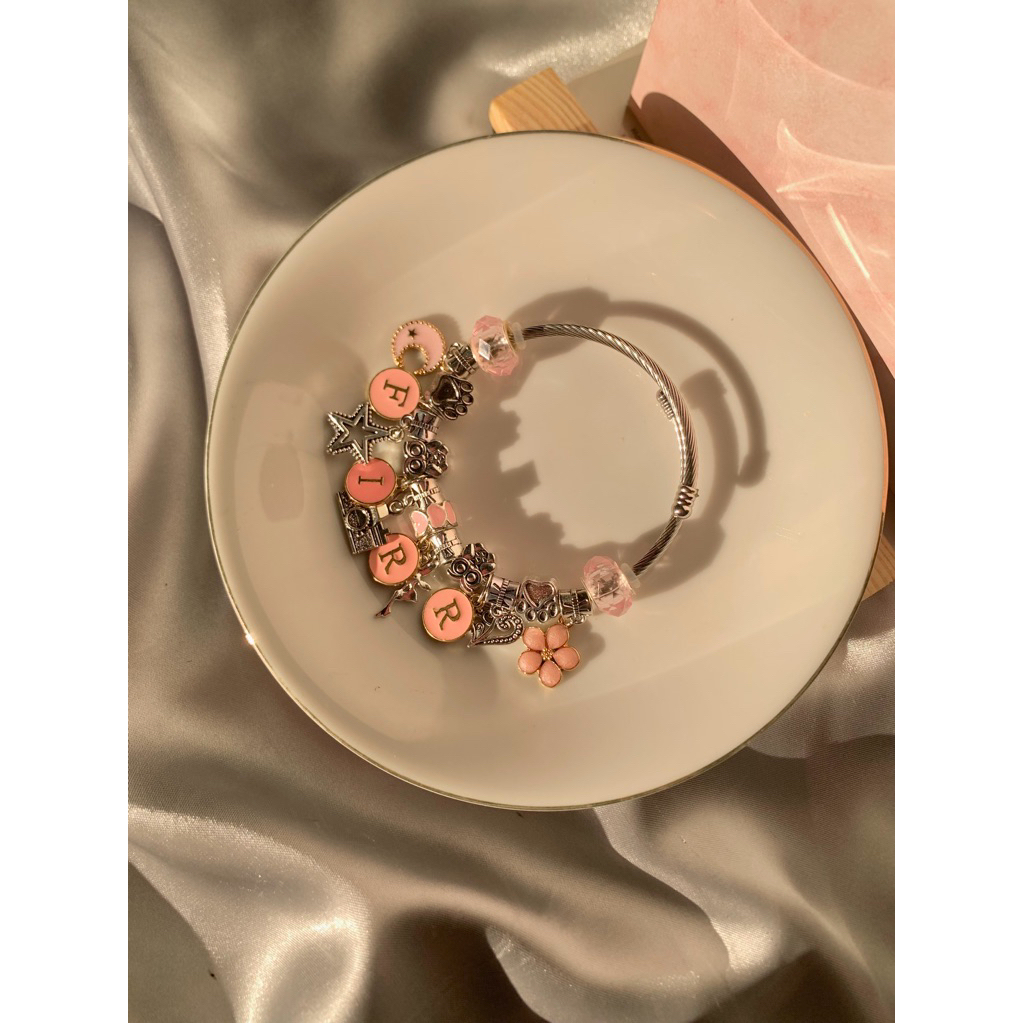 Gelang Pandora Besi Charm Premium Request Nama