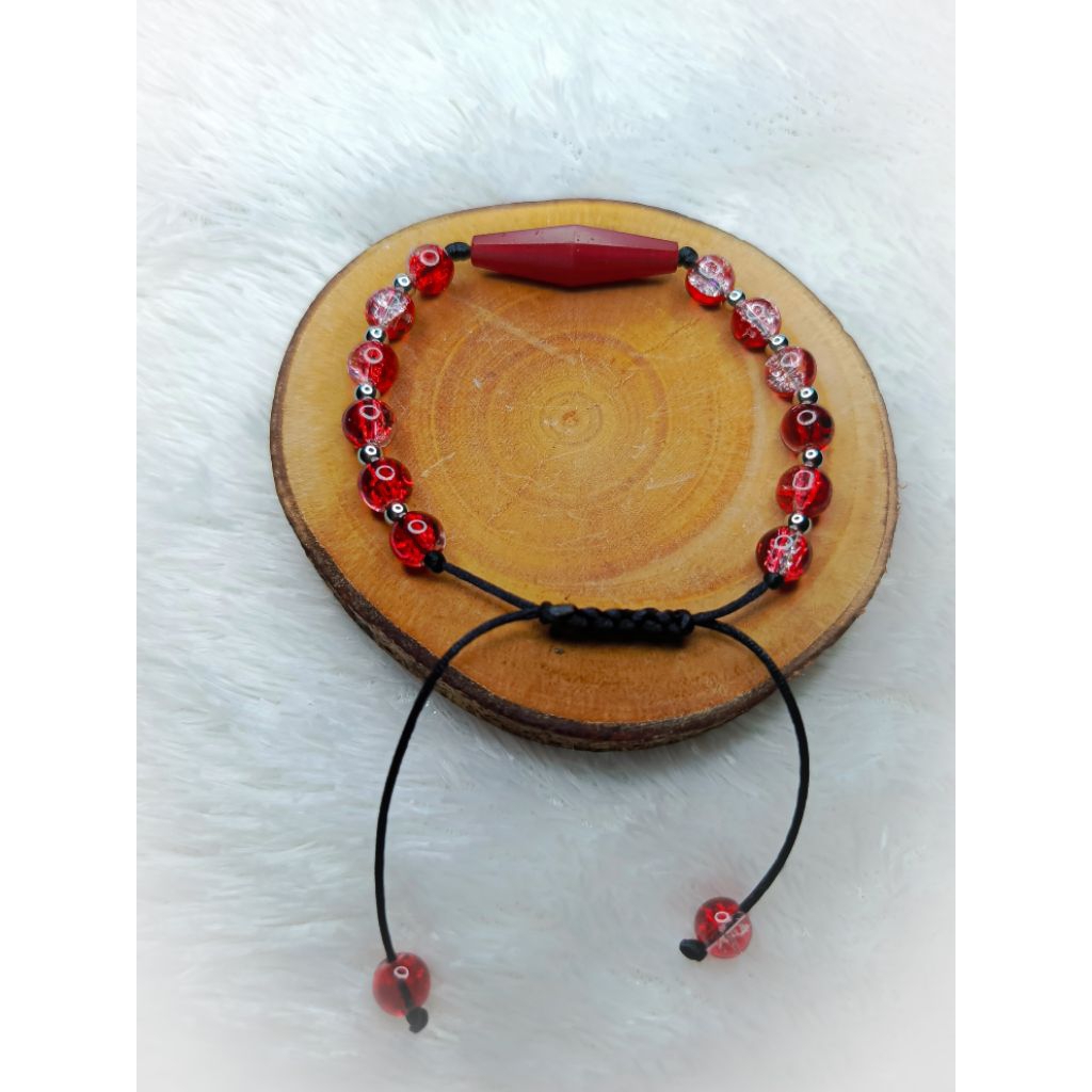 Gelang Lilis Lamiang Dayak - Lamiang Gosok 3 cm Manik Kaca