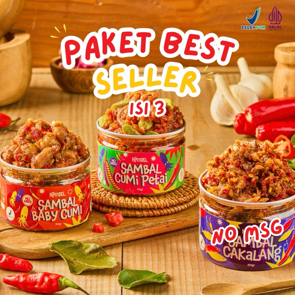 

Nambel - Paket Best Seller - Sambal Isi 3 - No Msg - Sambal Lauk