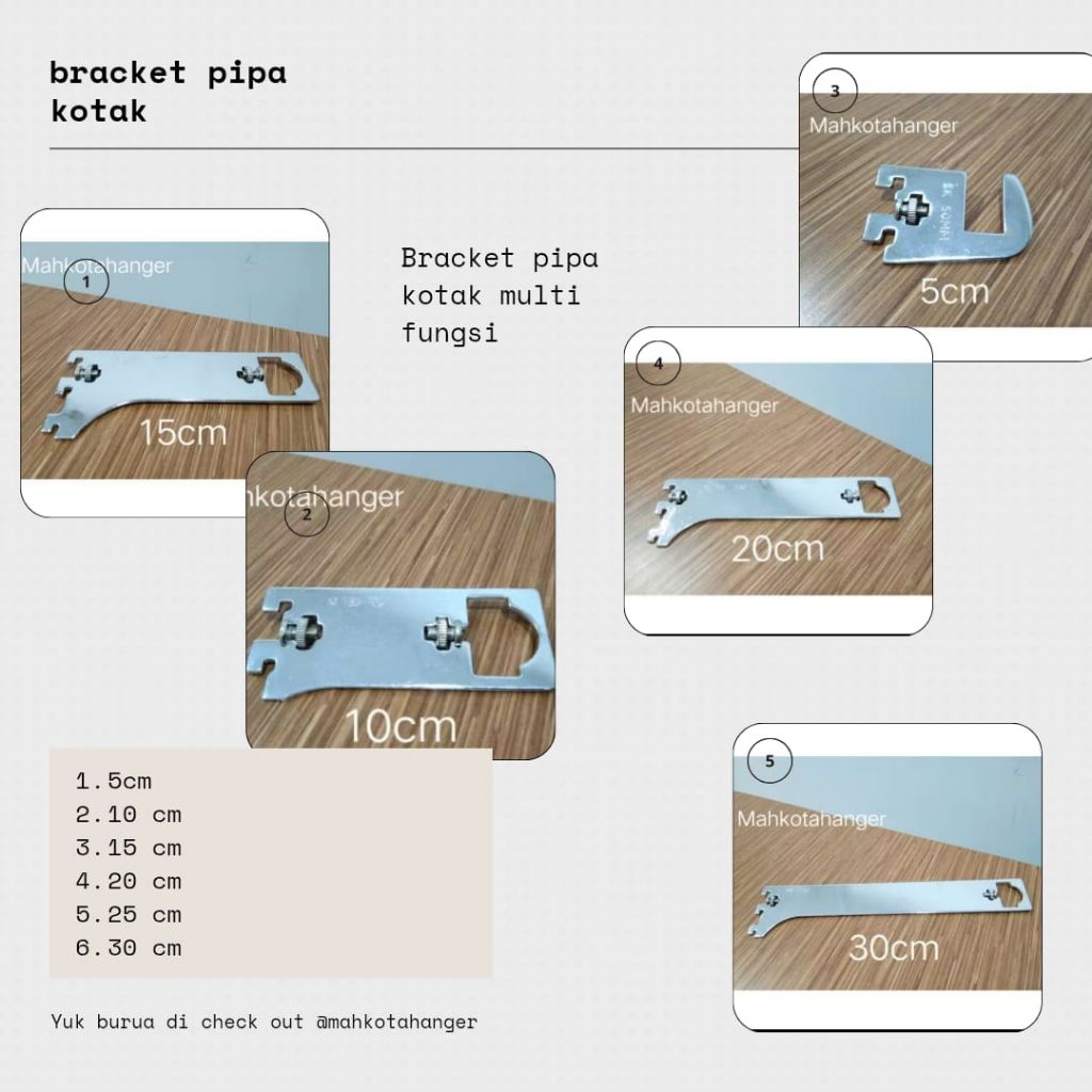 Bracket Pipa Kotak Besi | Daun breket penyangga besi pipa kotak
