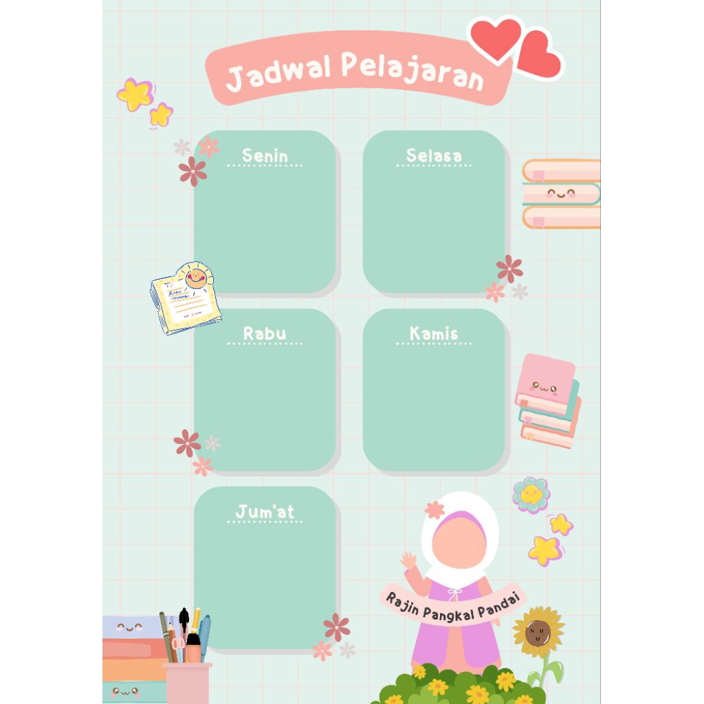 

Jadwal Mata Pelajaran Custom | Ukuran A4