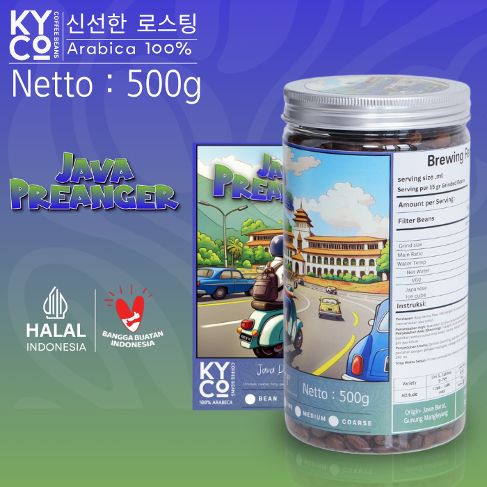 

Biji Kopi Arabika Java Preanger 500 gram - Arabika Full Wash Grade 1 | Roast Beans | Brewing | Medium Roast | Fillter | Blend Kopi | Kiyowo Coffee Roastery