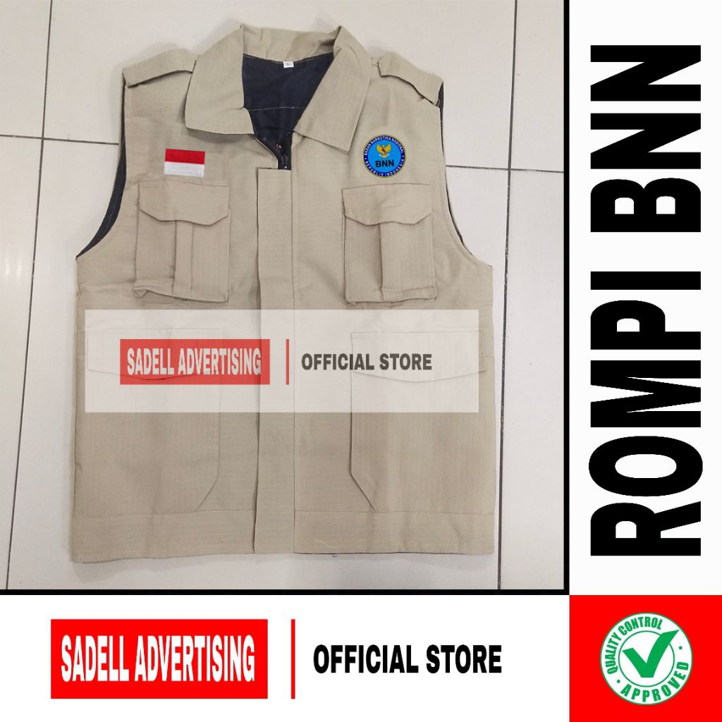 Rompi BNN Vest BNN Krem Pria Bordir