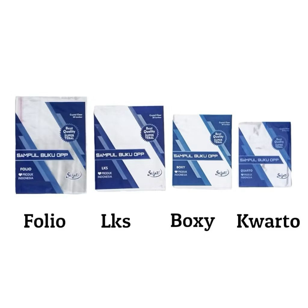 

Sampul plastik OPP untuk buku tulis sekolah kwarto boxy LKS dan Folio