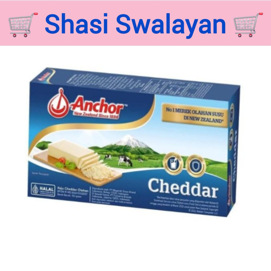 

Anchor Cheddar Keju Block Asli New Zealand Box 150 g