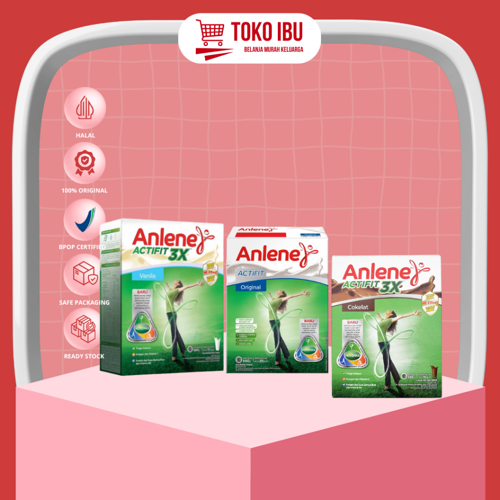 

Anlene Actifit Susu Tinggi Kalsium Untuk Usia 19-50tahun Cokelat Oriignal Vanilla 240gr 580gr 600gr