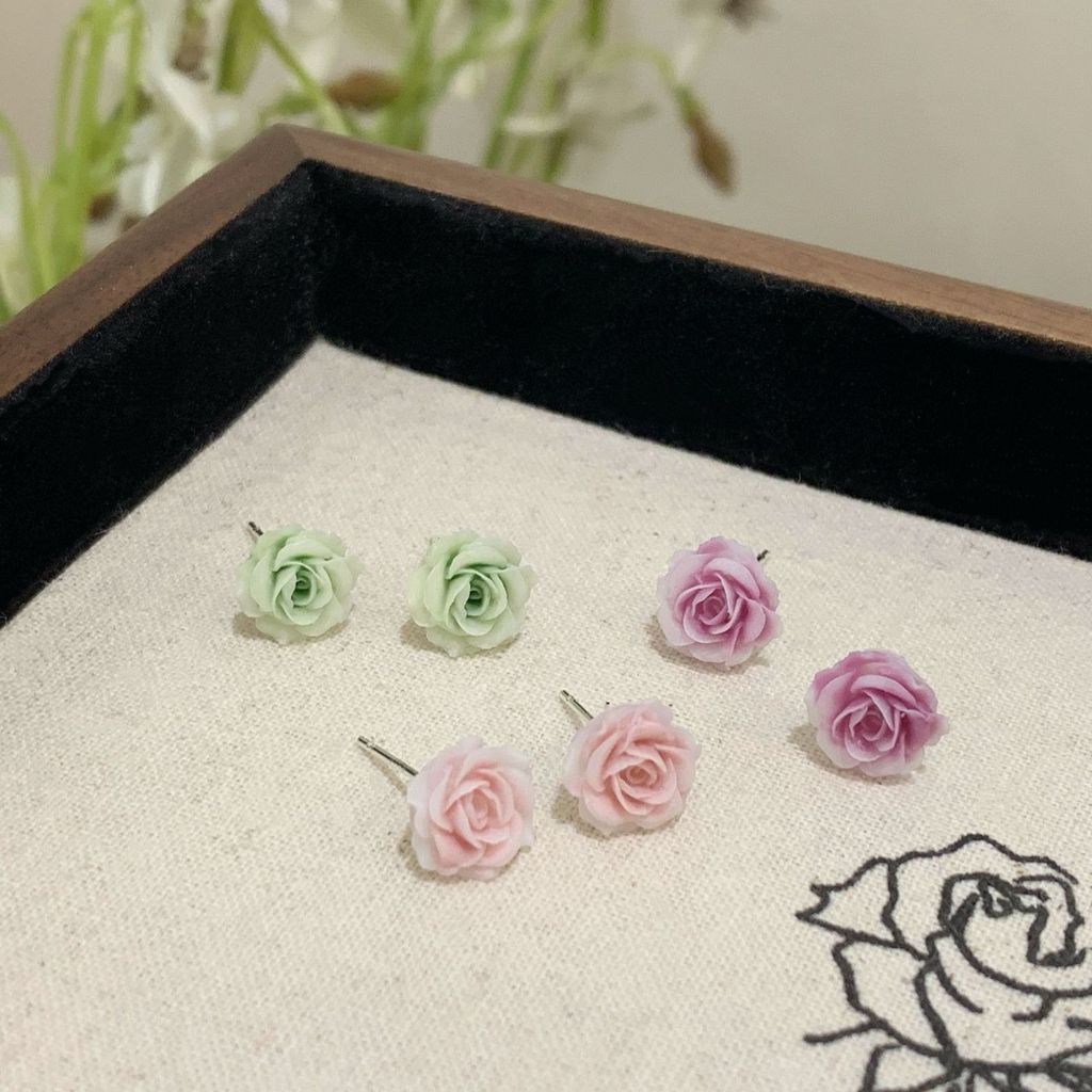 Anting wanita A1177 Mawar Anting Bunga Kecil Aksesoris Wanita Korea Style Fashion Anting Wanita Dewa