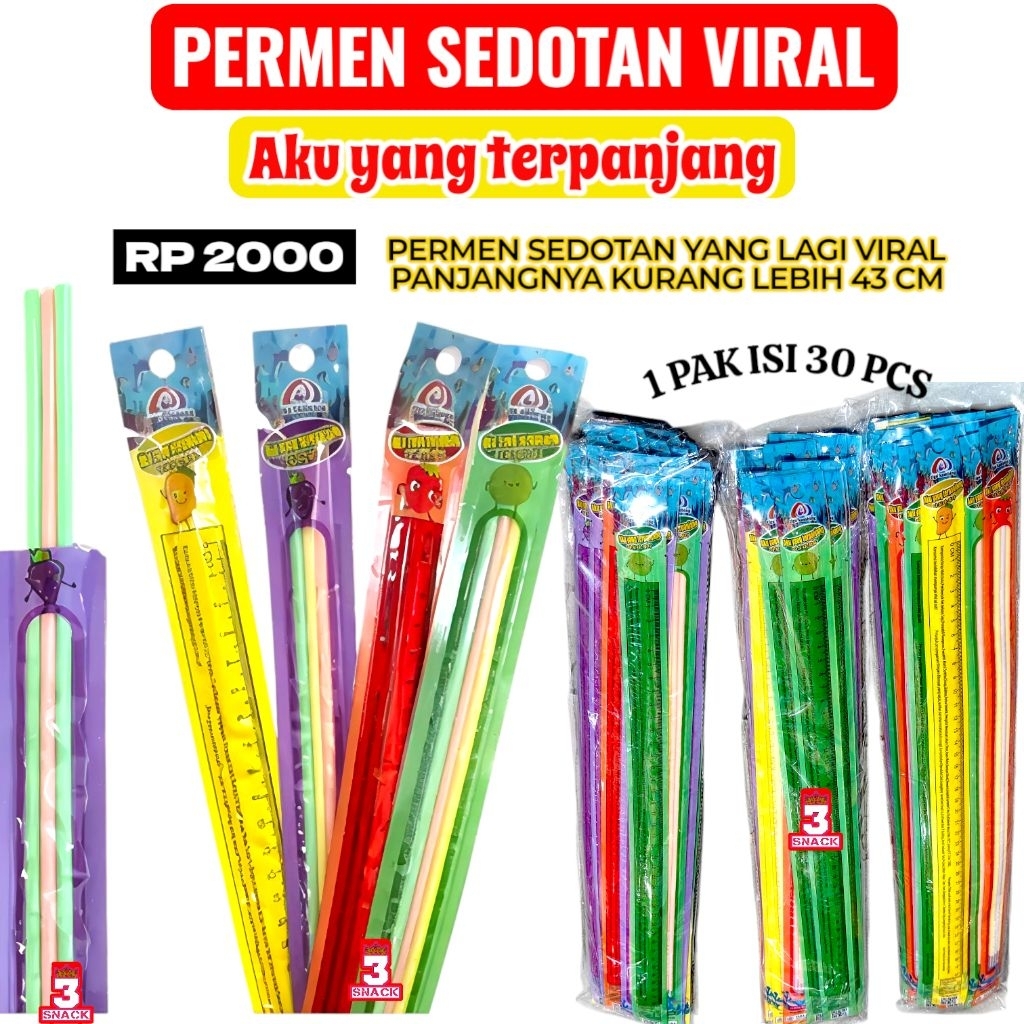 

Permen Viral Permen stik Aku yang terpanjang isi 30 Pcs