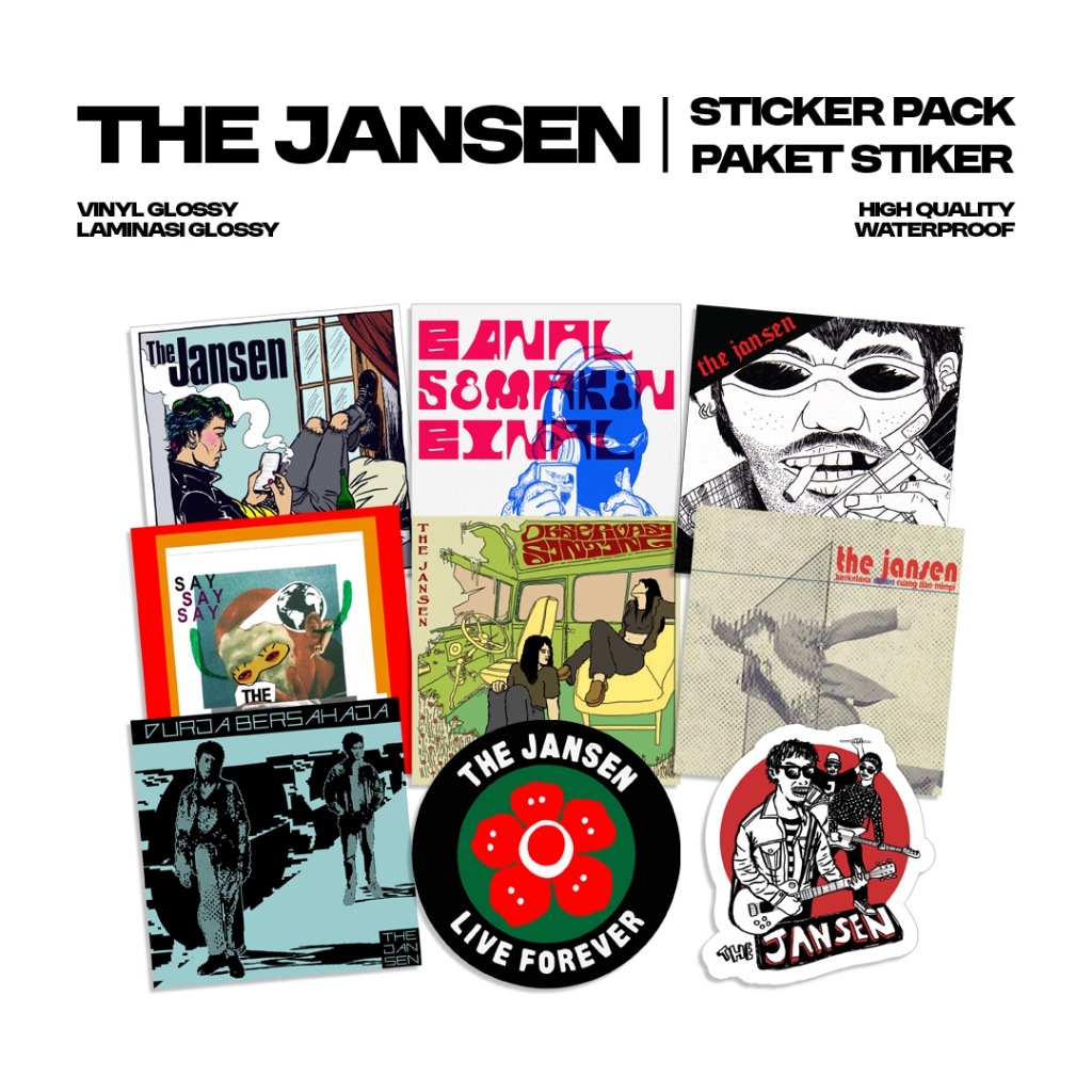 

The Jansen-Sticker Pack | Stiker Band | Band indie Rock Pop Punk | Stiker Vinyl | Stiker Helm Glossy