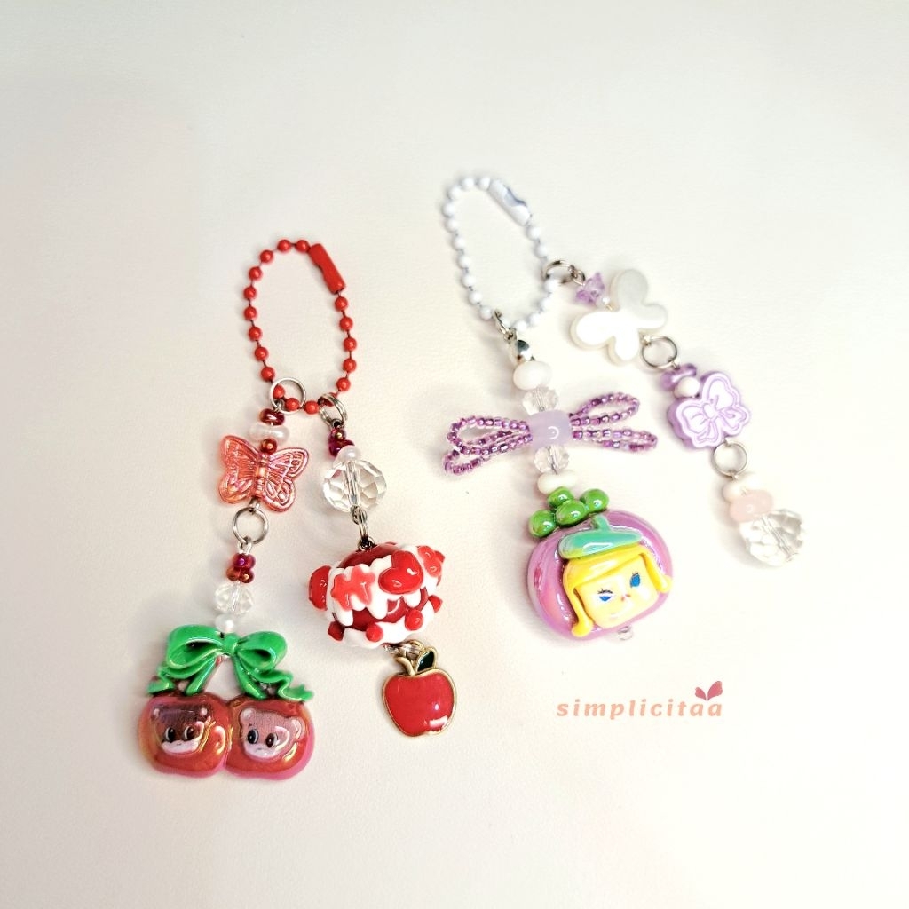 Simplicitaa | Ganci Manik | Bagcharm Manik | Keychain Ganci Bagcharm Ballchain Rantai Lada Karakter 