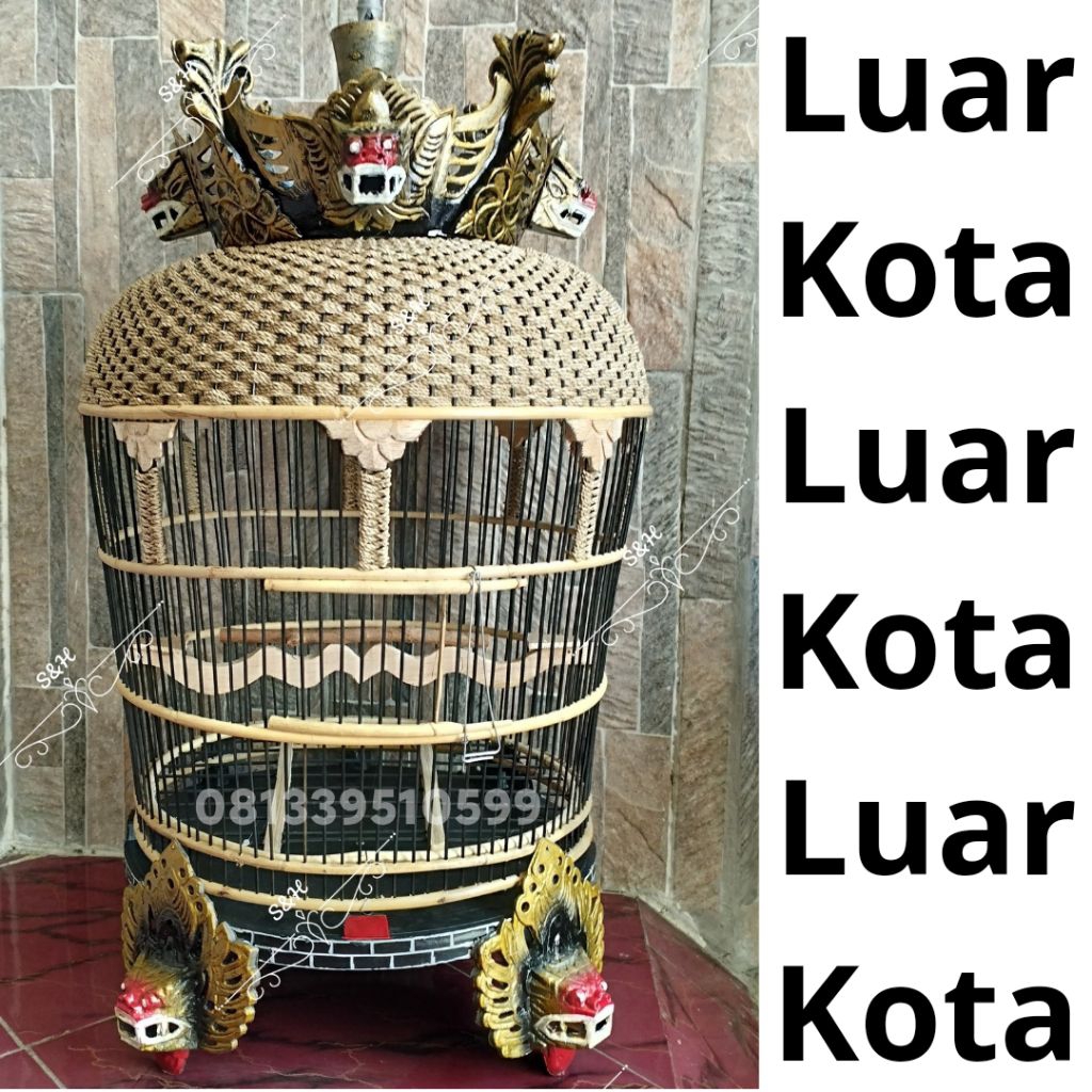 Sangkar Perkutut Rajut Fiber Mahkota Barong Fiber