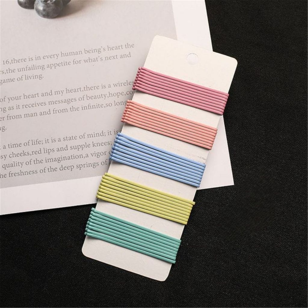 jepit rambut lidi warna warni pastel