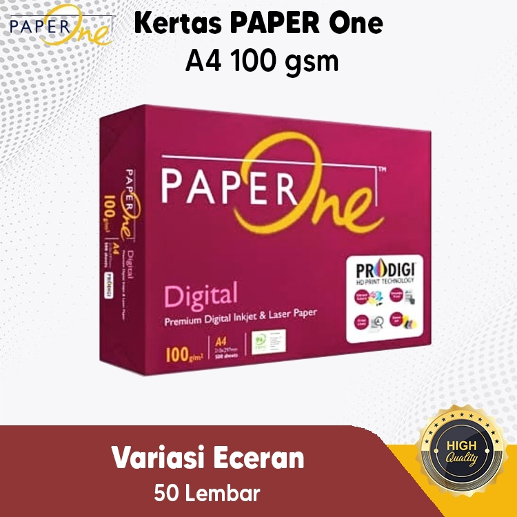 

Kertas HVS A4 100 gram PaperOne 50 Lembar