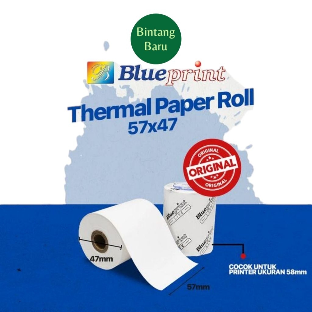 

Kertas kasir struk thermal 57x47 EDC PPOB Blueprint Lite 57x47 = 58x47 58mm