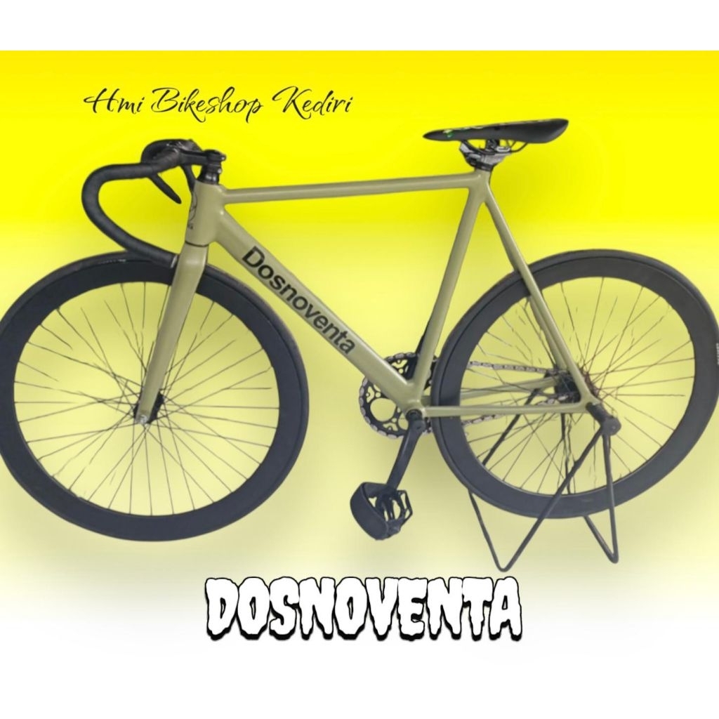 Fullbike Fixie Sepeda Dosnoventa hijau army
